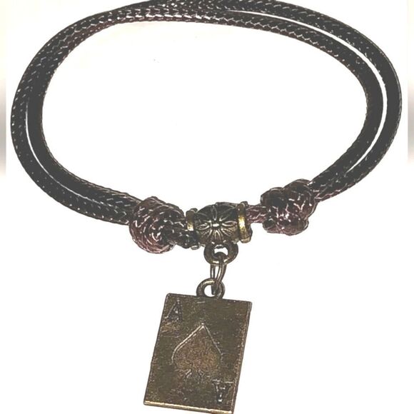 Hand crafted unisex Brown Ace bracelet - Picture 6 of 10